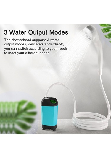Açık Kamp Duş Taşınabilir Elektrikli Duş Pompası Ipx7 Y25738-1 Mavi Mavi