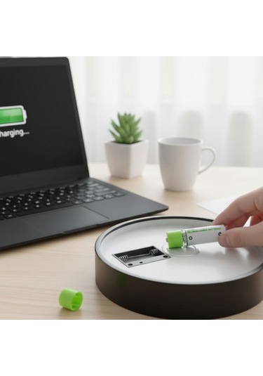 Mercansa Usb Şarjlı 1450mah Aa 1.2v Lityum Kalem Pil - 4'lü Set, Tekrar Şarj Edilebilir Uzun Ömürlü Dönüştürülebilir Batarya