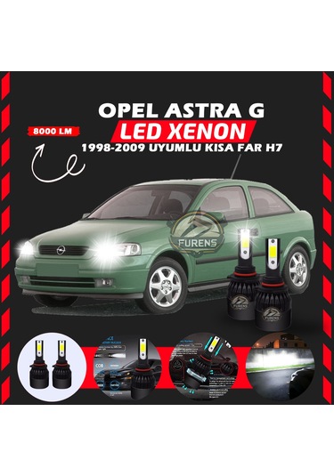 Opel Astra G 1998-2009 Kısa Far Uyumlu Şimşek Etkili Led Xenon Light Series H7