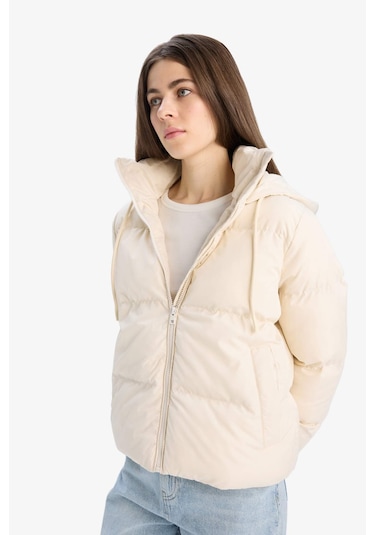 DeFacto Standart Fit Kapüşonlu Fermuarlı Cepli Şişme Mont E9592AX25SPBG414 Bej DeFacto Standart Fit Kapüşonlu Fermuarlı Cepli Şişme Mont E9592AX25SPBG414 Bej