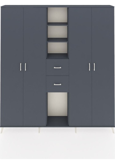 Arges Dolap 15 Raflı 2 Çekmeceli 4 Kapaklı 220x30x243 Antrasit-antrasit/antrasit Antrasıt/antrasıt Arges Dolap 15 Raflı 2 Çekmeceli 4 Kapaklı 220x30x243 Antrasit-antrasit/antrasit Antrasıt/antrasıt