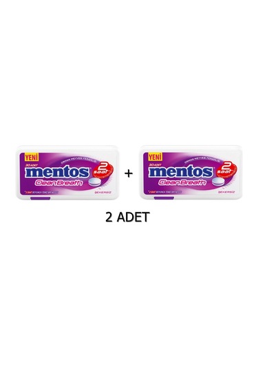 Mentos 2 Saat Clean Breath Orman Meyve Aromalı Şeker 21g 2 Adet