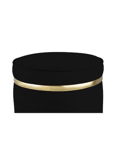 Zerafet Gold Kaplama Luxery Puf-siyah Babyface Kumaş Pofuduk Oturma Pufu&makyaj Pufu&bench