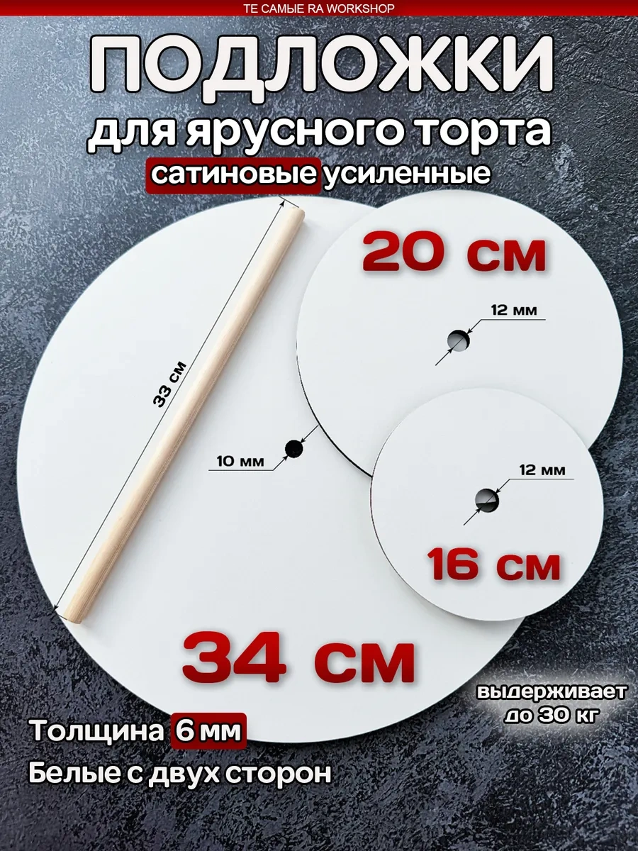 Ra Workshop Çift Taraflı Katlı Pasta Altlığı Seti 277878076 Beyaz