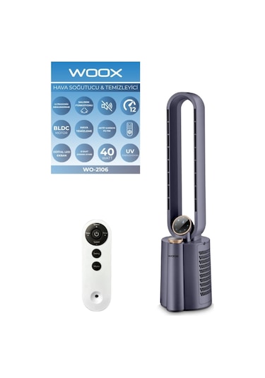 Woox Aktif Karbon Filtreli Zaman Ayarlı Dijital Ekran Hava Temizleyici Ve Hava Soğutucu Nemlendirici Siyah