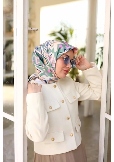 Silk Home Twill İpek Eşarp Lacivert, Çağla, Somon, Pembe 1142...