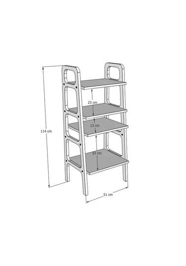 Woodesk Vinilo, Ahşap, 114x50, Tik Renk, Kitaplık Ve Pikap Standı