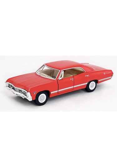 Kinsmart 1967 Chevrolet İmpala 1:34 Diecast Model Araba Kırmızı