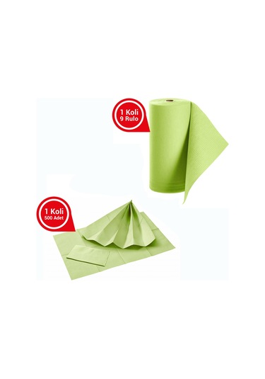 Dentreal Avrupa Rulo Hasta Önlüğü Ve Tabla Örtüsü Takım Green Lime