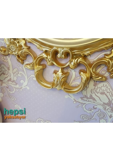 Vintage Taç Model Altın Renk Dekoratif Ayna Altın