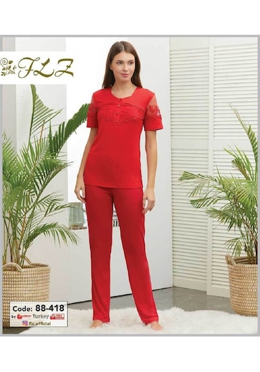 Dowry Flz 88-418 Kısa Kollu Bayan Pijama Takımı-2312-SİYAH Siyah
