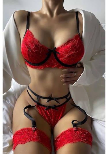 Merry See Dantel Jartiyer Takım İç Çamaşır Takım