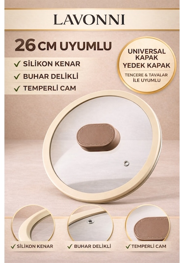 26 Cm Silikon Cam Kapak Ve Tepeleri