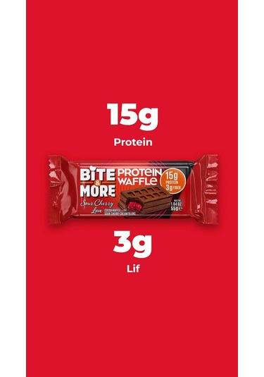 Bite&more Protein Waffle 55 Gram X 1 Adet Vişne
