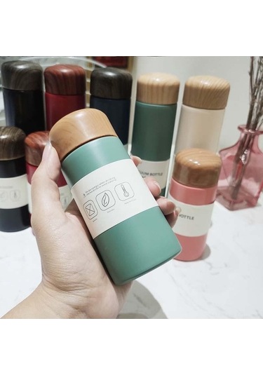 Pazly Yeşil 250/150 Ml Paslanmaz Çelik Termos Kupa Kahve Süt Kupası Taşınabilir Seyahat Kupası Yeşil