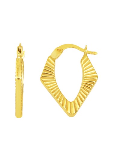 Bilezikci Köşeli Halka Altın Küpe Sarı Altın