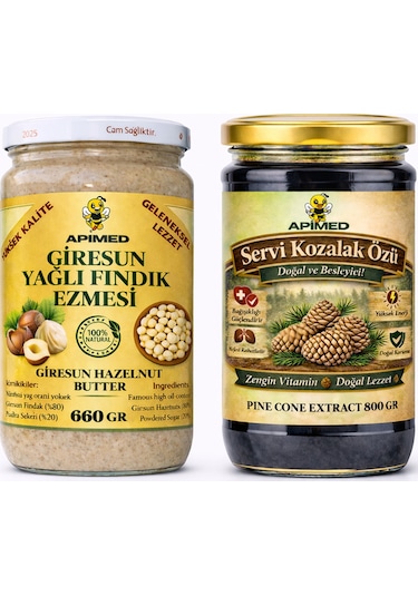 Servi Kozalak Özü 800 Gr Ve Giresun Yağlı Fındık Ezmesi 660 Gr