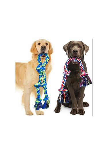 2 Adet Ağır Hizmet Köpek İpi Oyuncağı - Büyük Ve Orta Boy Köpekler İçin Dayanıklı Örgülü Tasarım Ve Renkli Püsküller