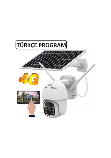 Sim Kartlı 4g Ptz 360 Hareketli Solar Güneş Enerjili 1080p Kamera Türkçe Program Son Sürüm