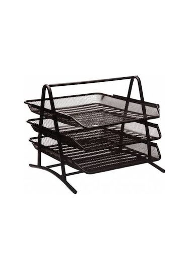 Kraf Perfore Evrak Rafı Metal 3 Katlı 460g Siyah N11.300