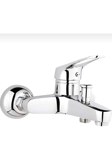 İsaoğlu Yapı Banyo Bataryası Pirinç Duş Musluğu Banyo Musluğu Gümüş