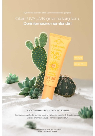 Grace Day Hyalüronik Asit Nemlendirici UVA - UVB Vegan Güneş Kremi Hyaluronic