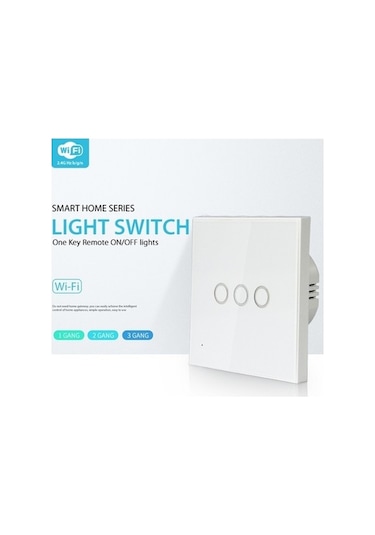 Fastbuy Neo Nas-sc03w Kablosuz Wifi Akıllı Işık Anahtarı, 3 Gang, Ab Güç Kaynağı, Beyaz Renk, Standart Boyut, Mekanik Kullanı