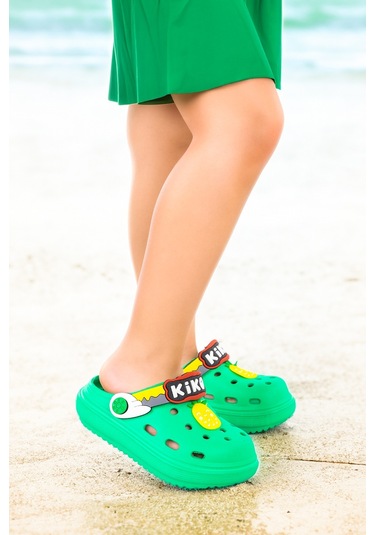 Kiko Kids Twg 755-1 Plaj Havuz Eva Kız Çocuk Terlik Yeşil