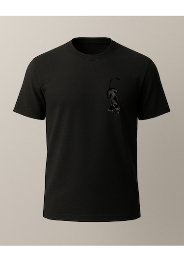 Hugo Boss Etnik Puma Baskılı T-shirt Siyah