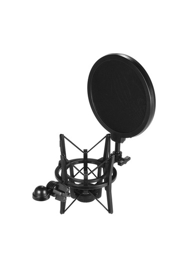 Novahub 15cm Siyah Plastik Kapasitif Mikrofon Montajı Ve Rüzgar Filtresi - Mutfak Ve Stüdyo Kullanımı İçin