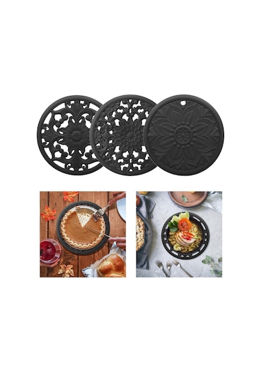 Suntek Magideal 3/set Isı Yalıtımlı Silikon Sıcak Pedler Tezgah Siyah