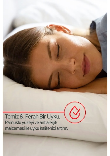 Eve Tekstil Micro Silikon Elyaf Nonwoven Yıkanabilir Antialerjik Yastık 6'lı 50 x 70 CM 700 G Beyaz