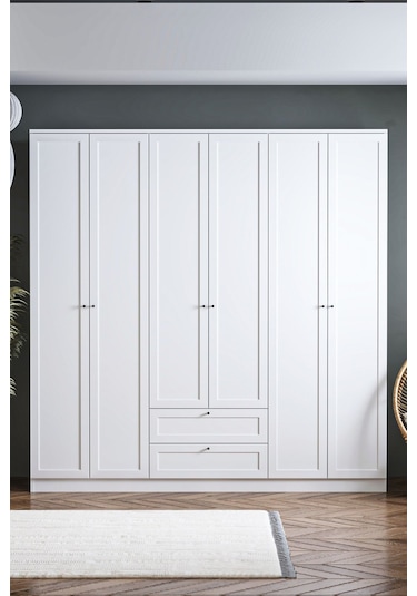 Sarmobi Terra 6 Kapaklı 2 Çekmeceli Dolap 54tra600103krkr Beyaz