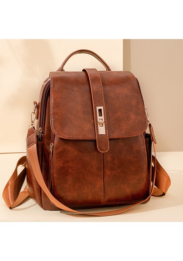 Yeni Stil Sırt Çantası Kore Tarzı Basit Şık Çanta İşe Gidip Gelme Her Şeye Uygun Büyük Kapasiteli Omuz Çantası Kahve Rengi Ana Resim Rengi Diğer