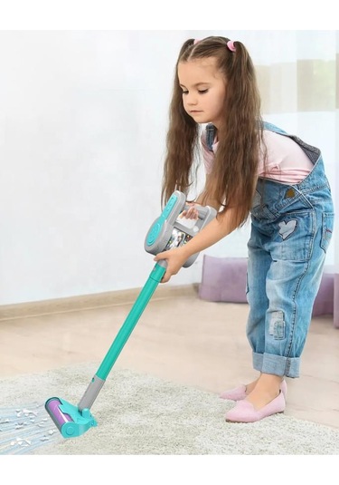 Pilli 4 Farklı Fonksiyonlu Stantlı Eğitici Oyuncak Dikey Süpürge