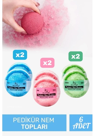Argan Cure Köpüren Manikür Pedikür Nem Bombası 6'lı