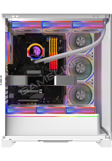 Gameline Artıst 7x Argb Kumandalı Fan Usb 3.0 E-atx Gaming Bilgisayar Kasası Beyaz