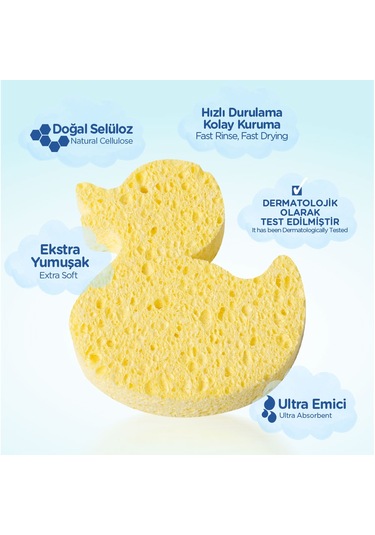 Wee Baby  Doğal Selülozik Banyo Süngeri Sarı
