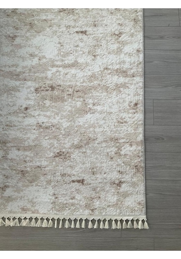 Saraz Halı Puffy Kabartma Desenli Yıkanabilir Kaymaz Taban Salon Halısı Mutfak Koridor Halısı S53