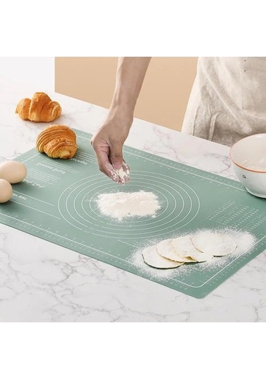 Novahub Yeşil Dayanıklı Silikon Hamur Mat - Anti-düşük Sıcaklık Yoğurma Mat - Kaymaz - Çok Fonksiyonlu Tatlı Pasta Hamur Sarma Mat