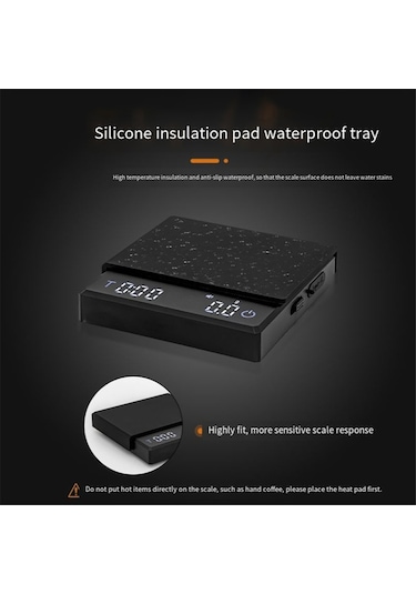 Kişisel Elektronik Terazi Kahve Ev Tipi Kahve Terazisi Mini,b Siyah