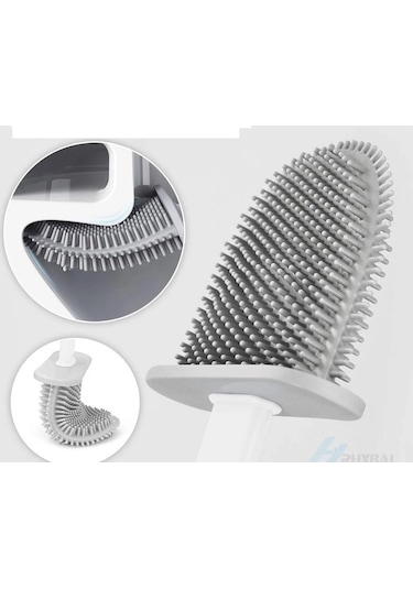 Hijyenik Klozet Temizleme Silikonu Esnek Fırça Siyah