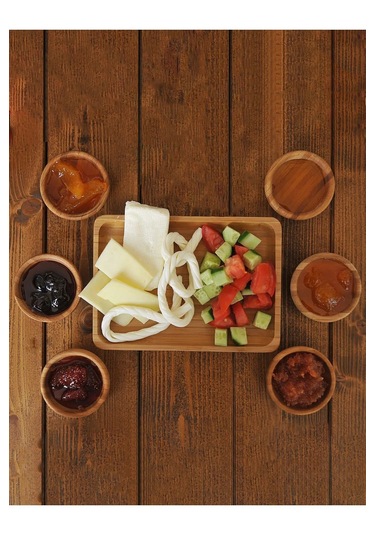 6 Lı Bambu Çerezlik Seti Doğal, Şık Ve Dayanıklı Sunum Kaseleri Bambu