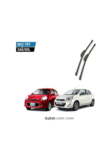 Nissan Micra 2017-2018 2'li Ön Cam Sileceği Sağ Sol Silecek Takımı Muz Silecek