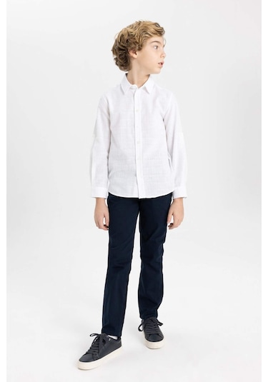 Defacto Erkek Çocuk Düz Paça Gabardin Pantolon X4224a626spnv146 Lacivert-nv146