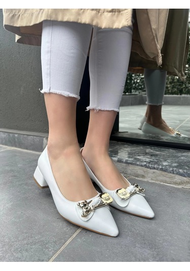 Jies Beyaz Topuklu Ayakkabı Beyaz