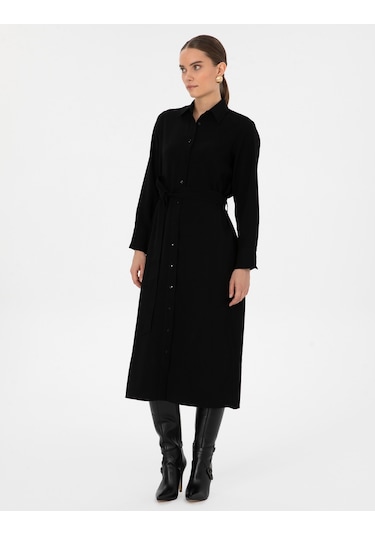Pierre Cardin Kadın Siyah Elbise Dokuma 50318230-vr046 Siyah
