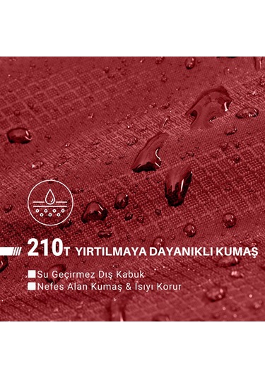 Kingcamp Freespace 250 Relax -8 C Geniş Uyku Tulumu Wine Sol F. Kırmızı
