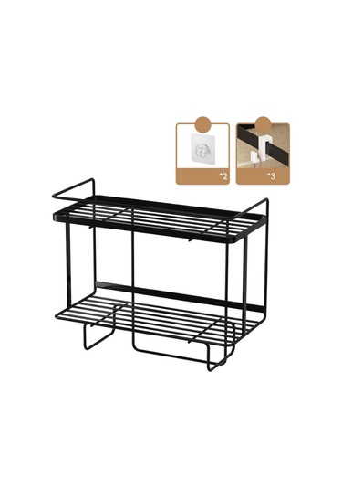 Suntek Magideal Tuvalet Rafı Üzerinde Raf Banyo Alanı 2-katlı-siyah Çok Renkli