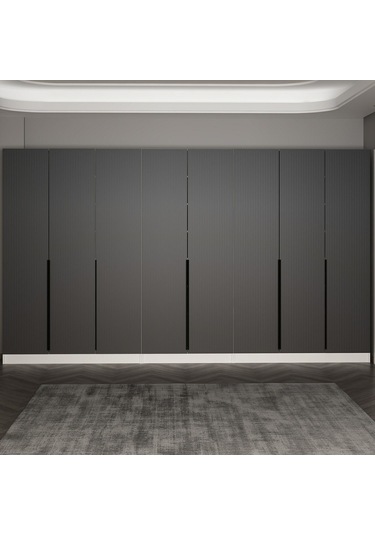 Minar Kale 210 Cm 8 Kapaklı 4b Raf Portmanto Byz Mbr Çizgili Ant